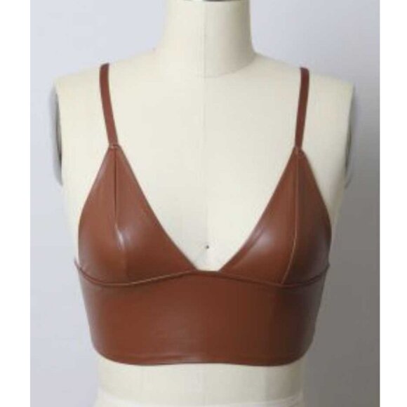 Tan Faux Leather Bralette - Picture 5 of 5